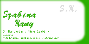 szabina many business card